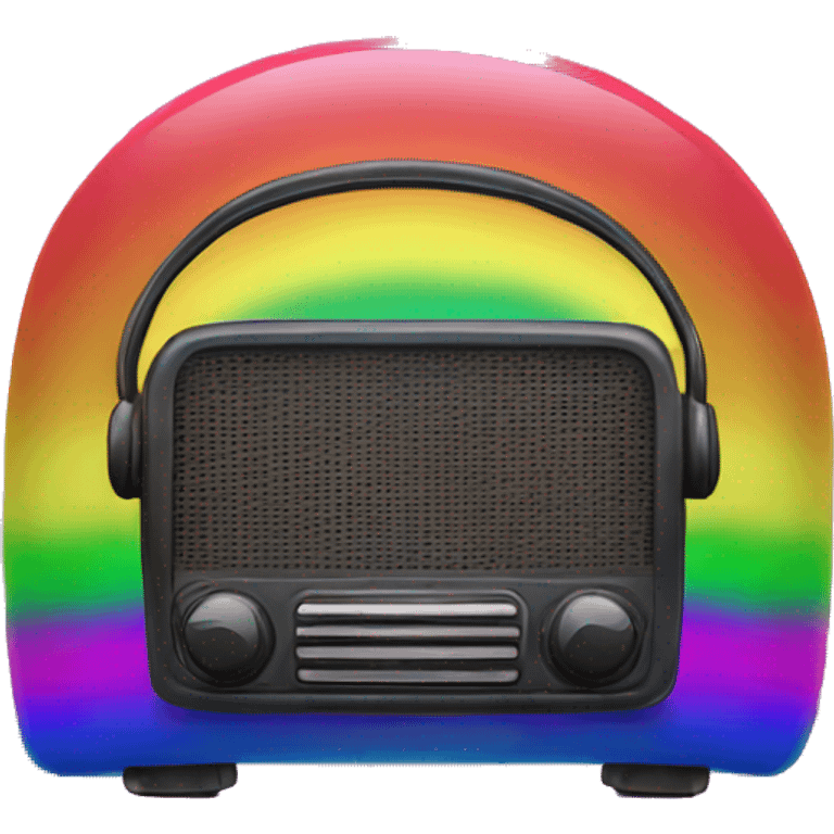 neon rainbow sparkle radio emoji