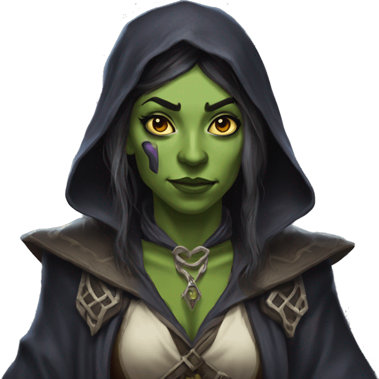 half-orc female wizard necromancer emoji