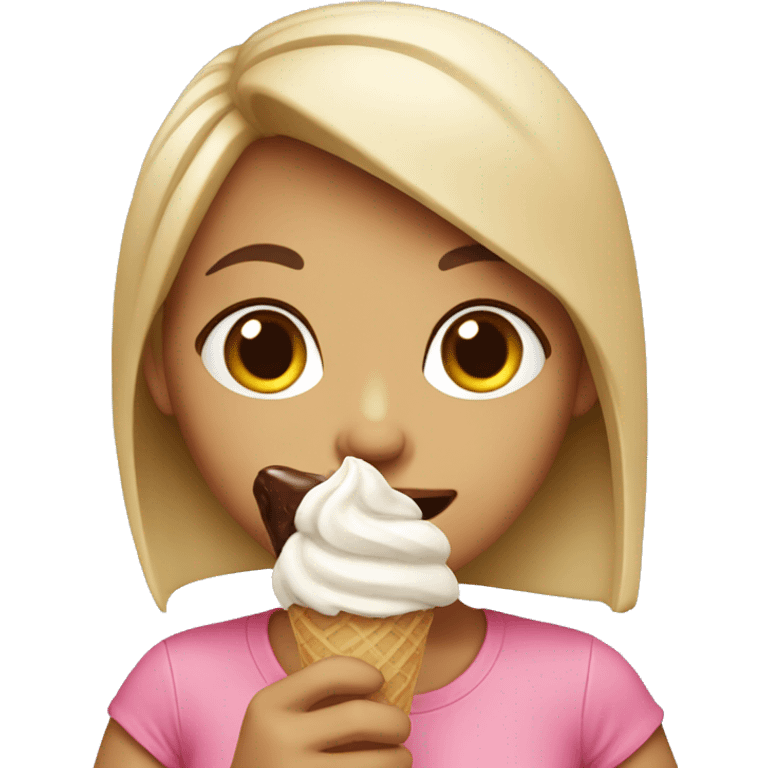 Girl eating icecream emoji