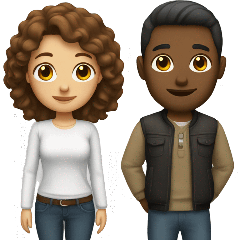 brown hair couple emoji