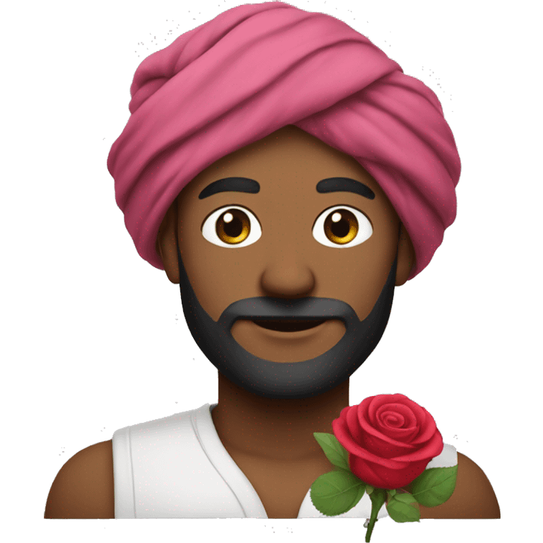 A turban guy with rose emoji