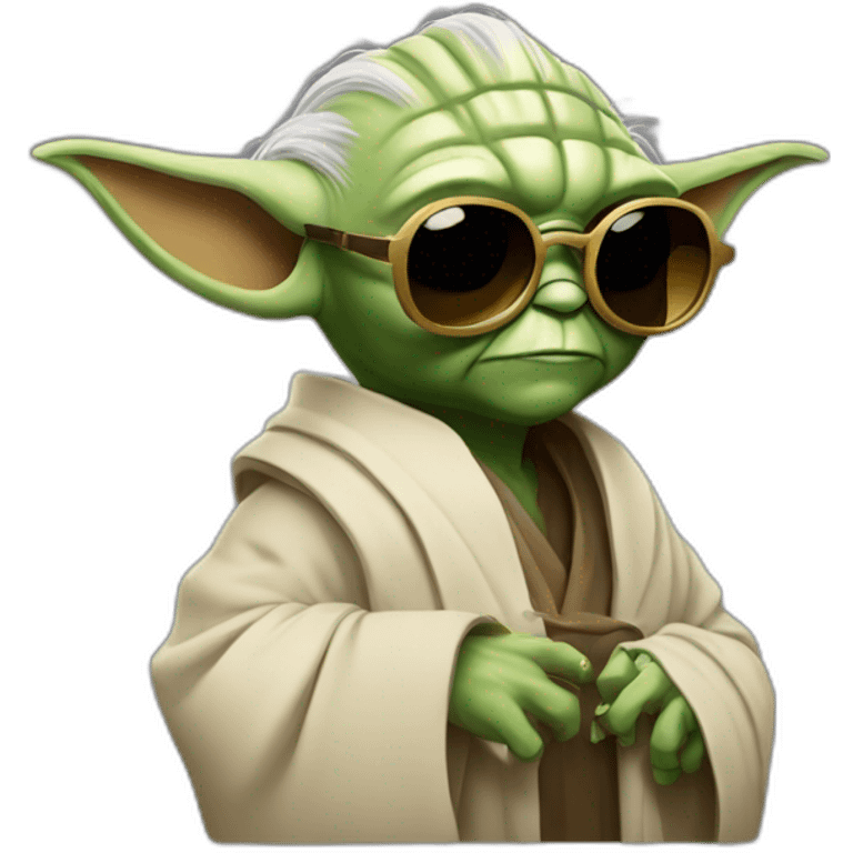 Fashionista Yoda with sunglasses emoji