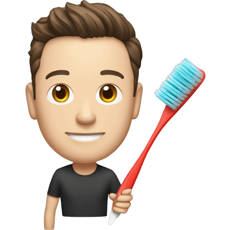 elon musk with toothbrush in his hand emoji