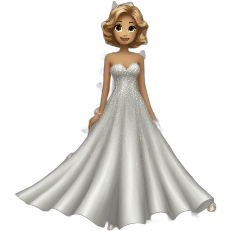 Beautyful long dress with Shiny diamonds emoji