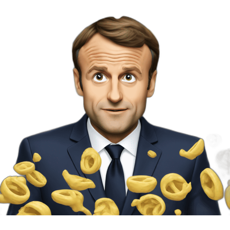 Emmanuel Macron making a mess emoji