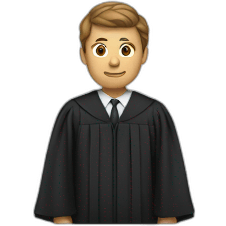 man standing up in lawyer's gown emoji