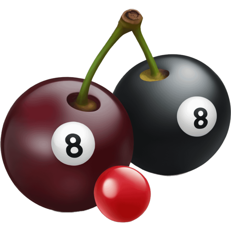 Two 8 ball cherries emoji