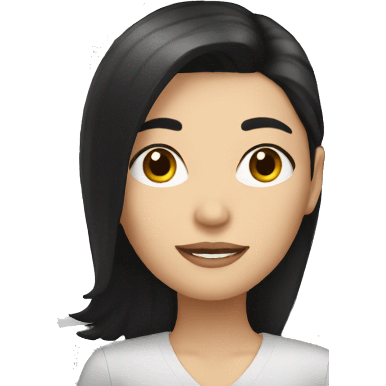 white woman with black hair and with documents emoji