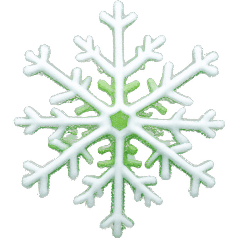 Realistic  chartreuse white stripe snowflake isolated. emoji