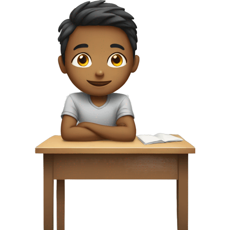 kid sitting on desk emoji