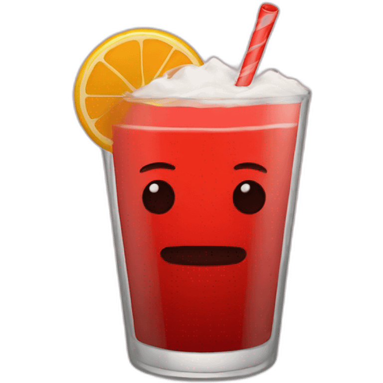 vaso de fiesta rojo con cara de marreado emoji