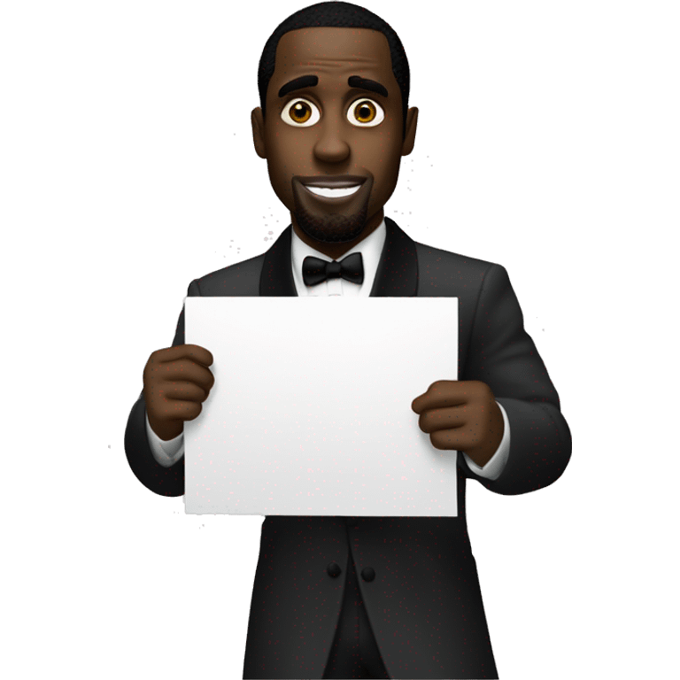 p diddy holding a blank sign emoji