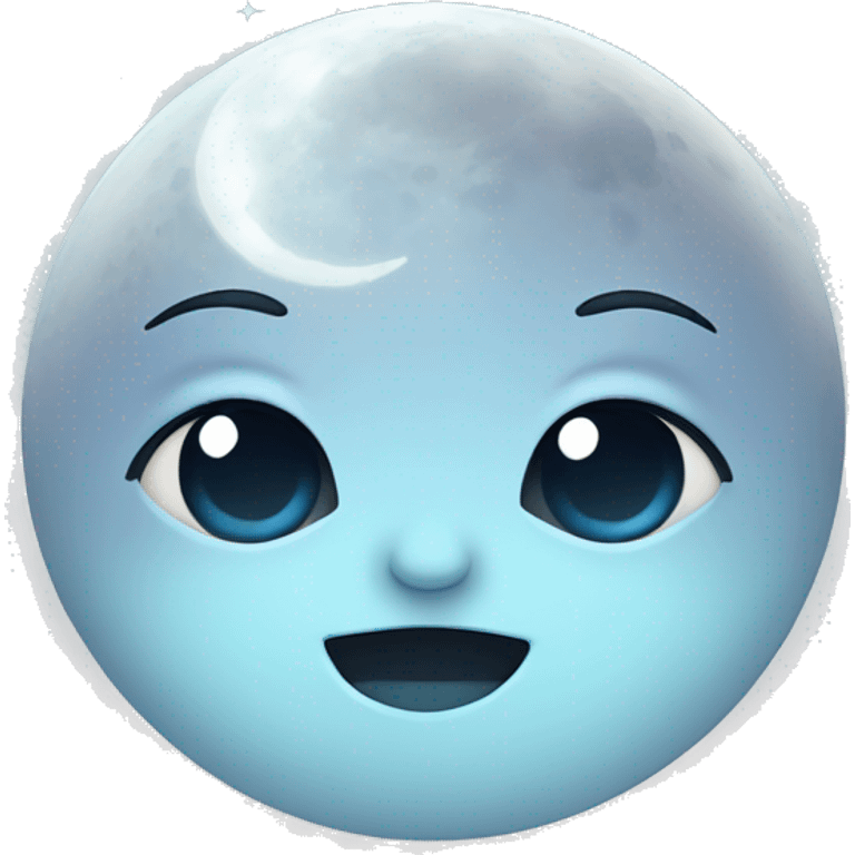 Moon astrology symbol with cute face emoji