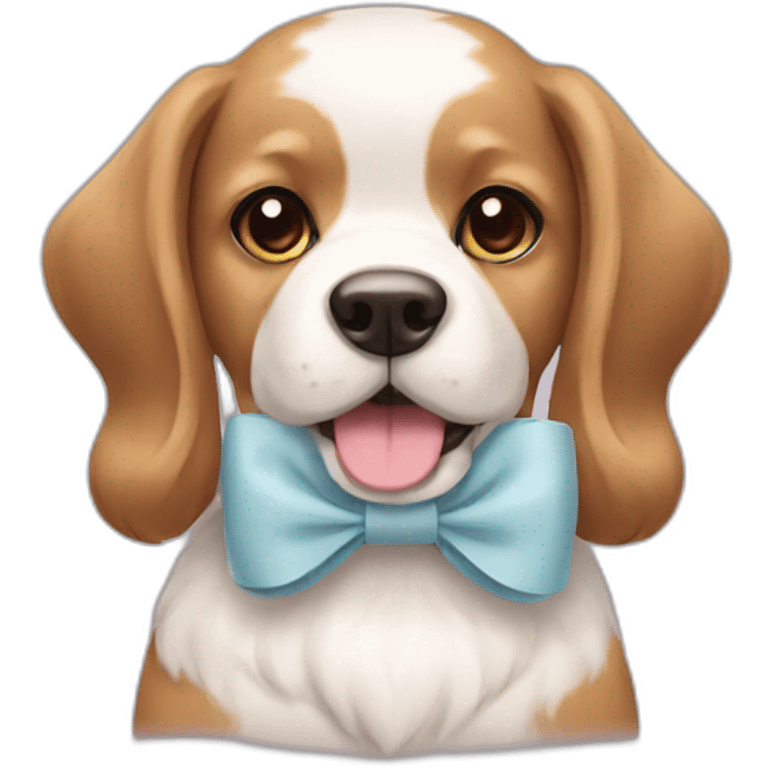 Dog with white bow emoji