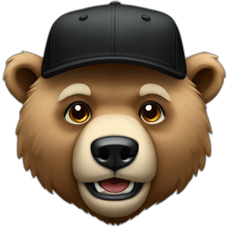 Grizzlybear with black cap emoji