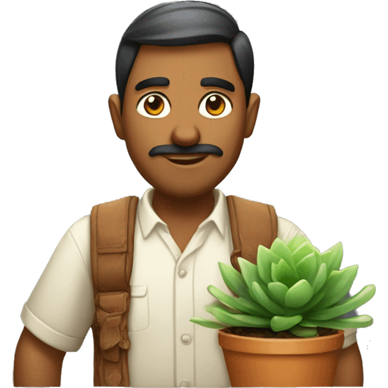 An indian developer with succulent plants  emoji