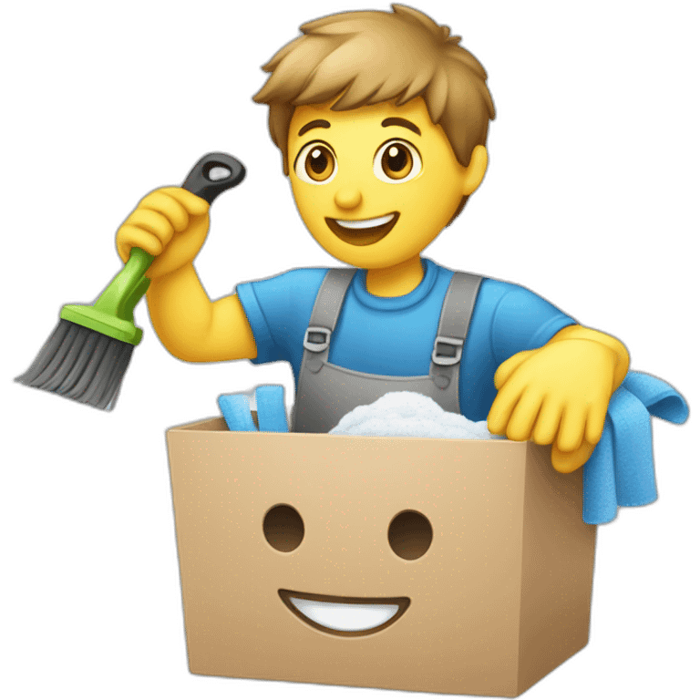 A happy person cleaning inbox emoji