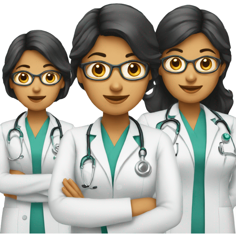 3 indian female doctors emoji