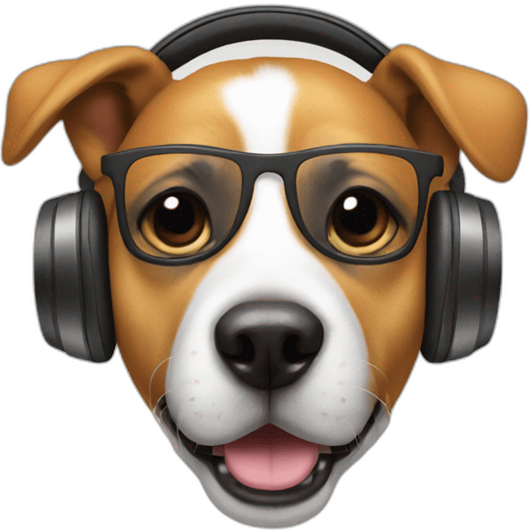 Dog with headphones  emoji