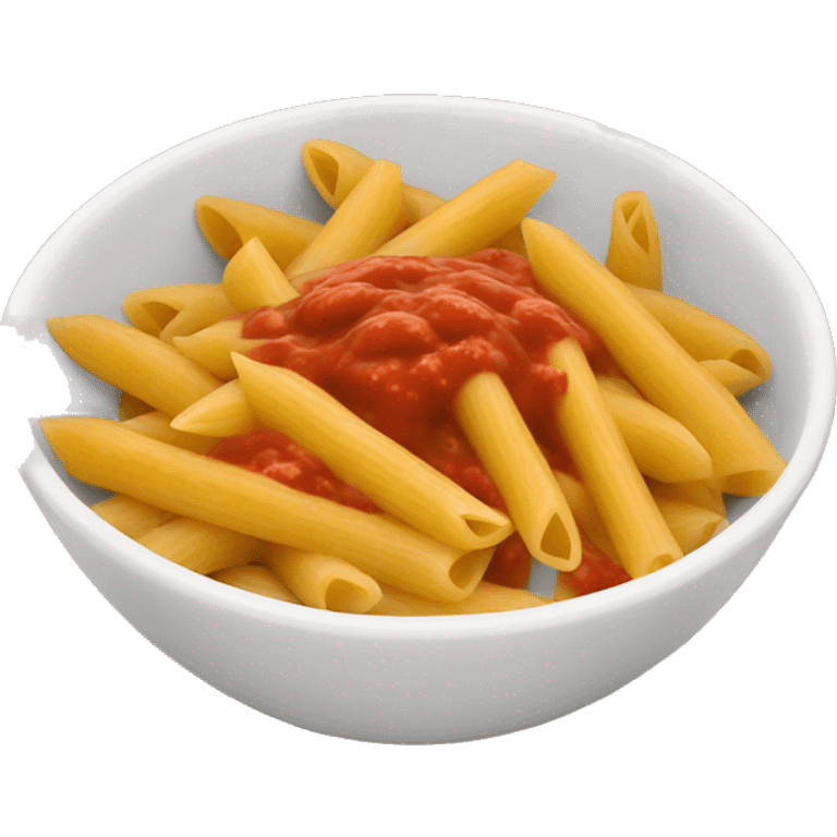 penne with red sauce in a bowl emoji