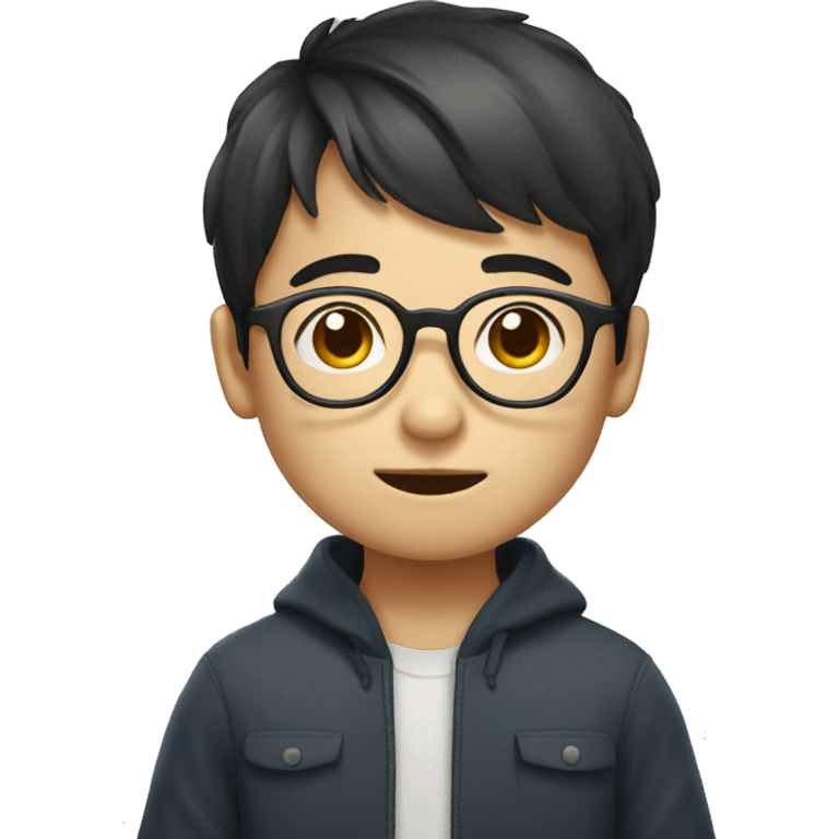 korean boy with glasses emoji