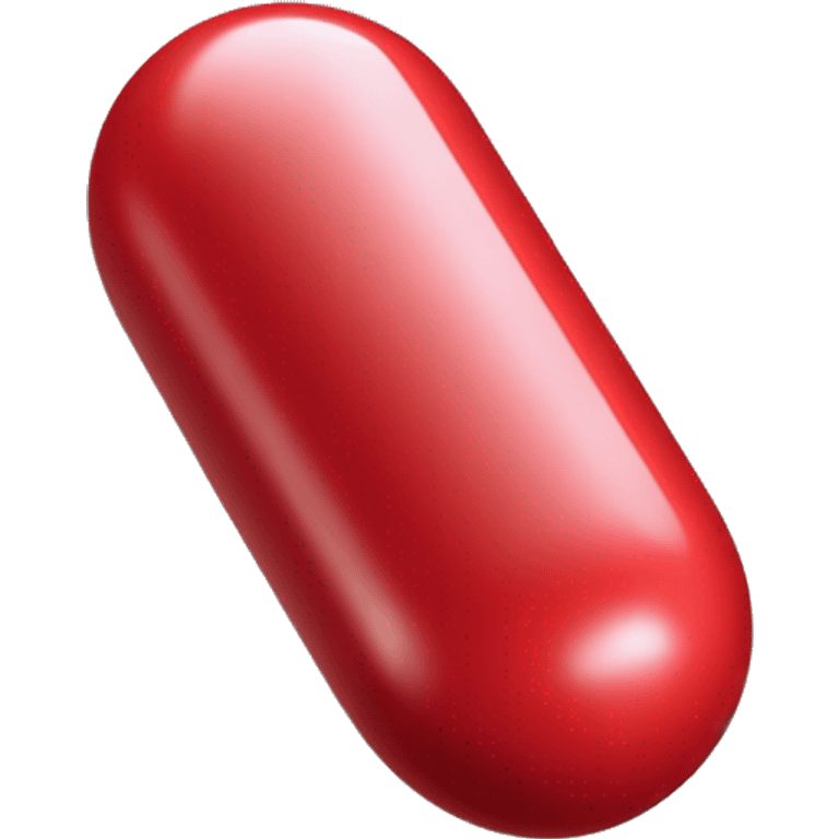 Singular glossy coated oblong red pill capsule emoji