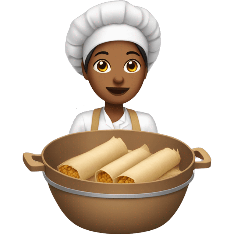 Vanessa making tamales emoji