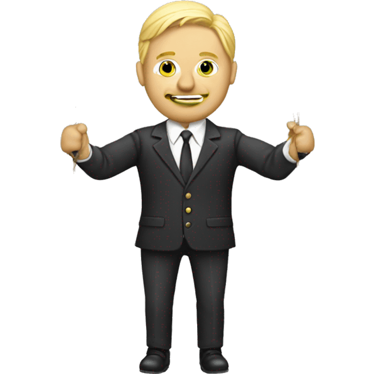 Blonde business man marionette strings emoji