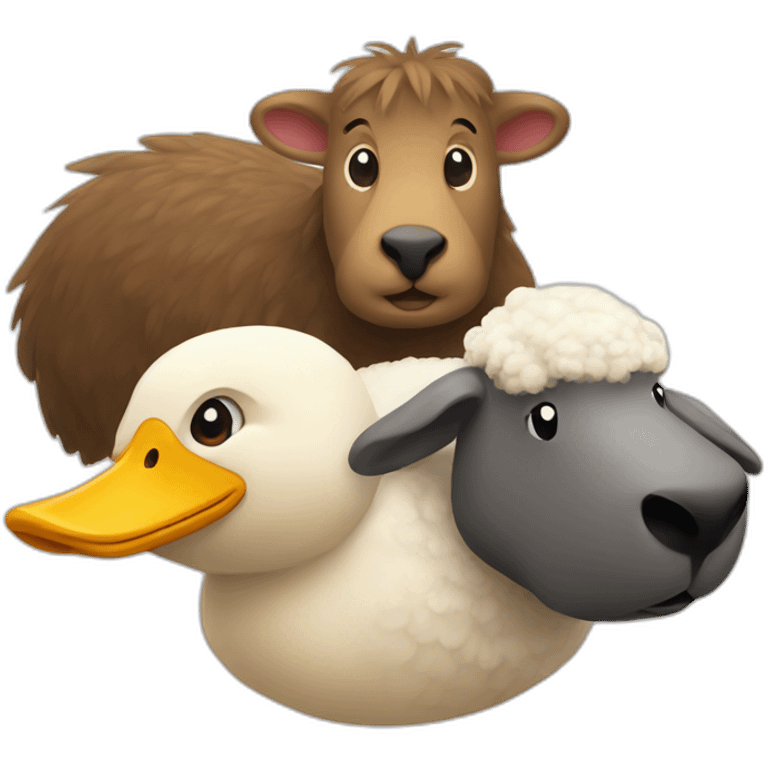 A Duck, a Beaver and a sheep emoji