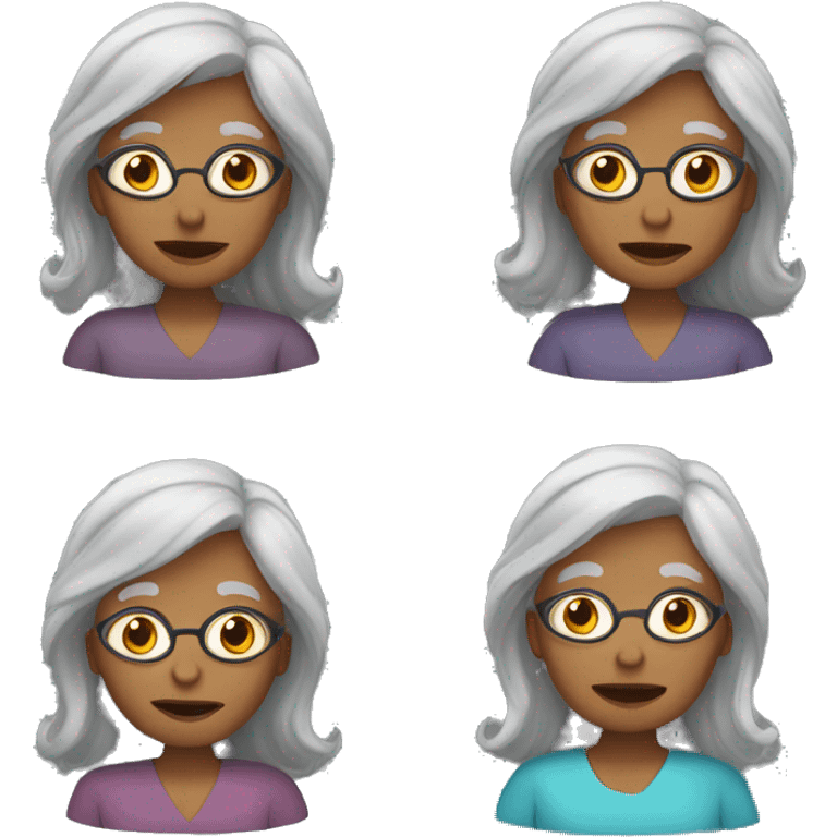 Grandma with long grey hair emoji