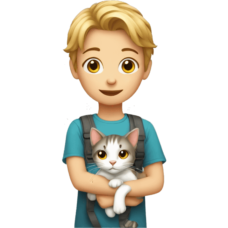 Children with cat emoji