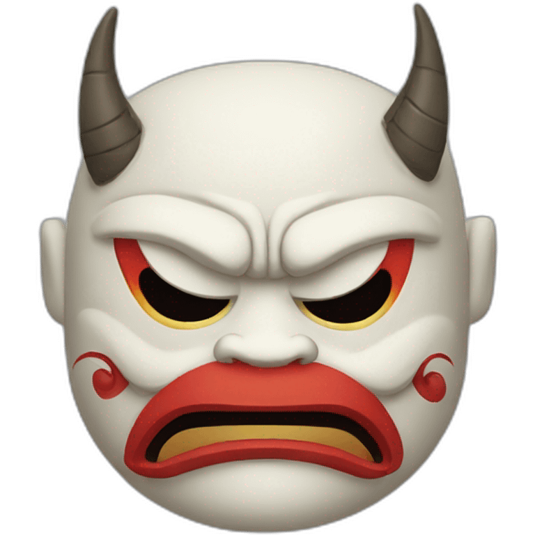 noh style mask with sadness dragon face emoji