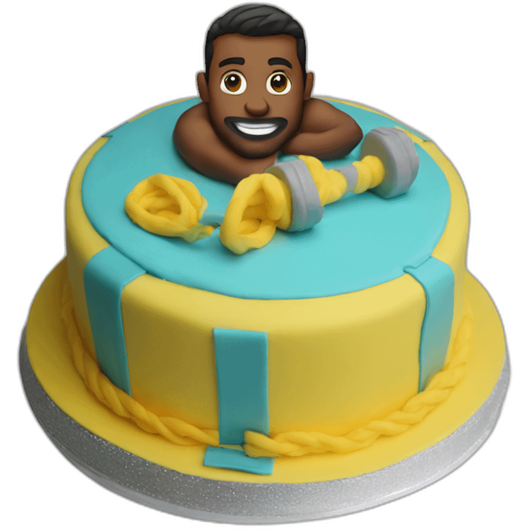 Gym men birthday cake emoji