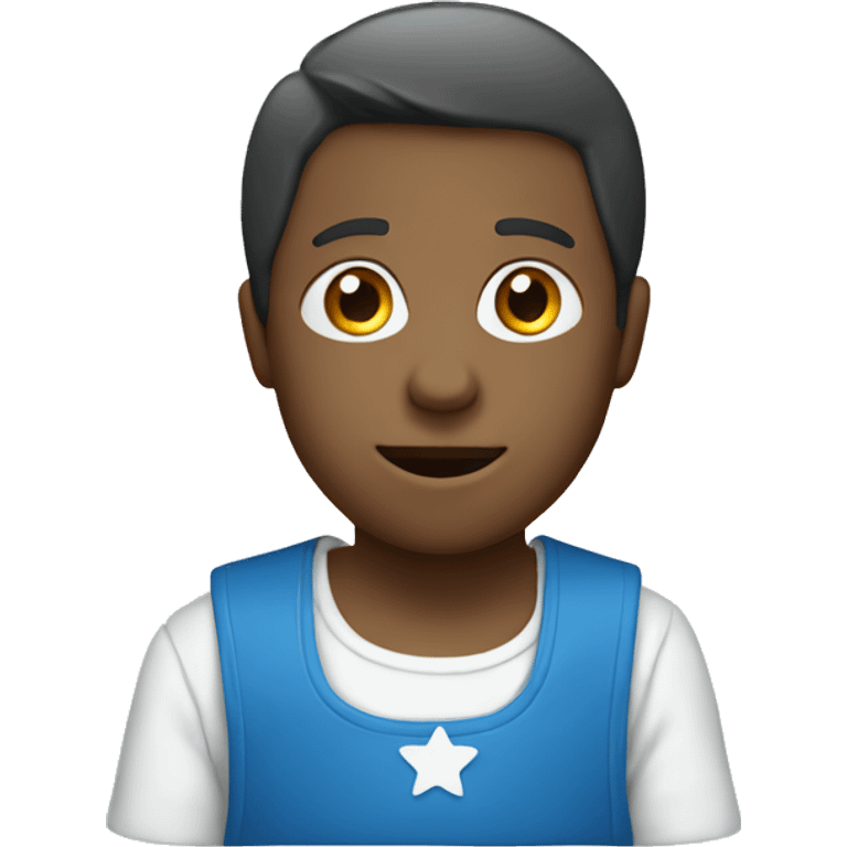 Blue bib with white star emoji