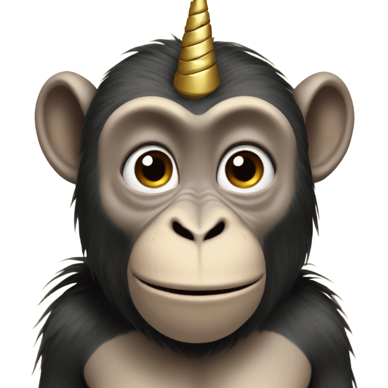 Monkey with a unicorn horn emoji