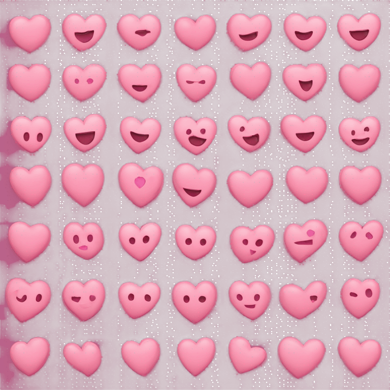 Crea una carita feliz con corazones rosados de diversos tamaños  emoji