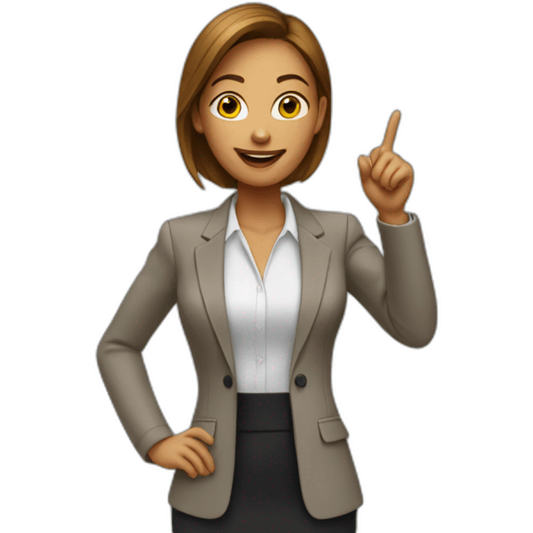 Business woman pointing up emoji