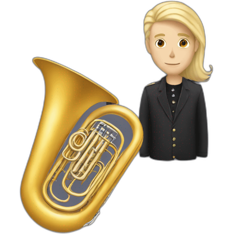 Long-pale-blondehair-male-with-tuba-musician emoji