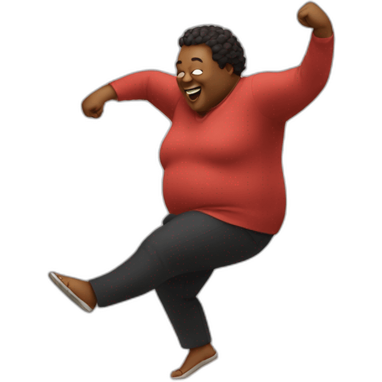 A fat person dancing emoji