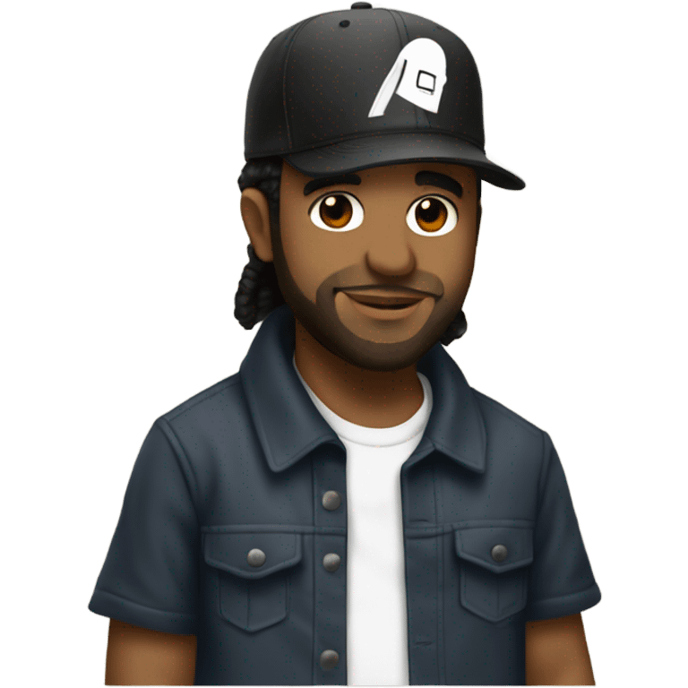 Drake wearing a bucket hat handshaking Kendrick Lamar emoji