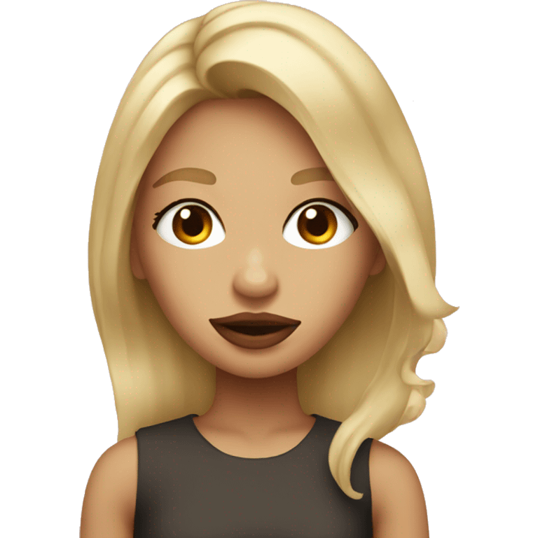 Blonde girl with big lips emoji