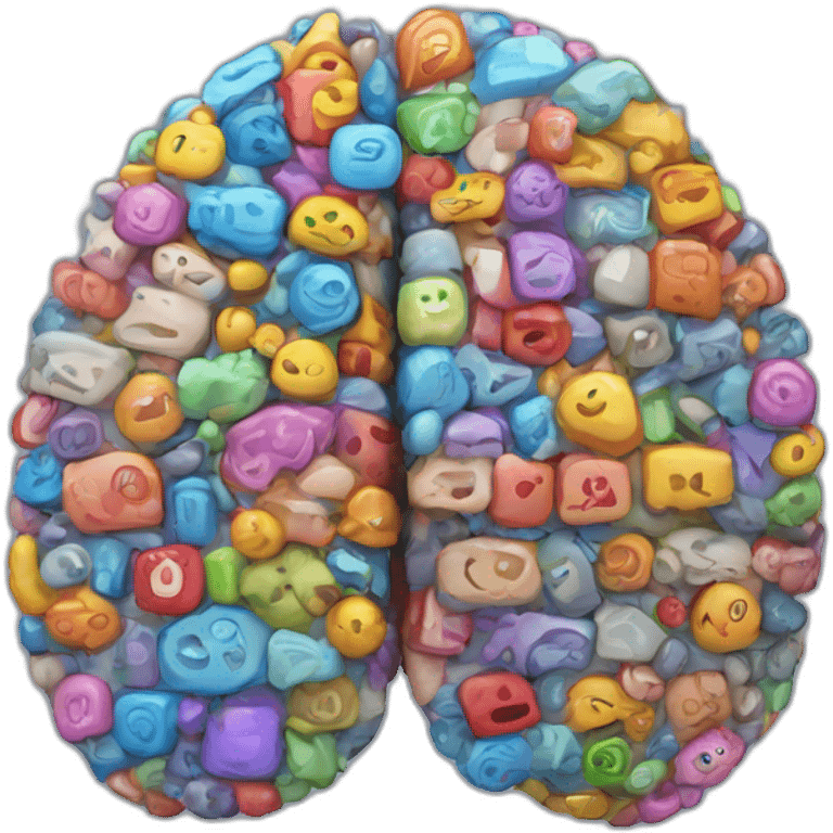 Brain made of software apps emoji