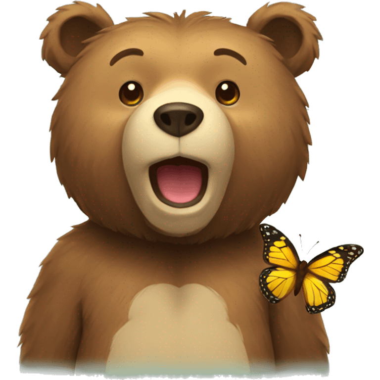 A bear with a butterfly emoji