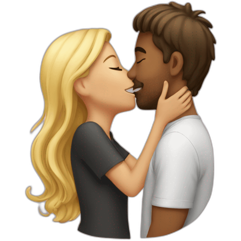 Guy kissing a girl  emoji