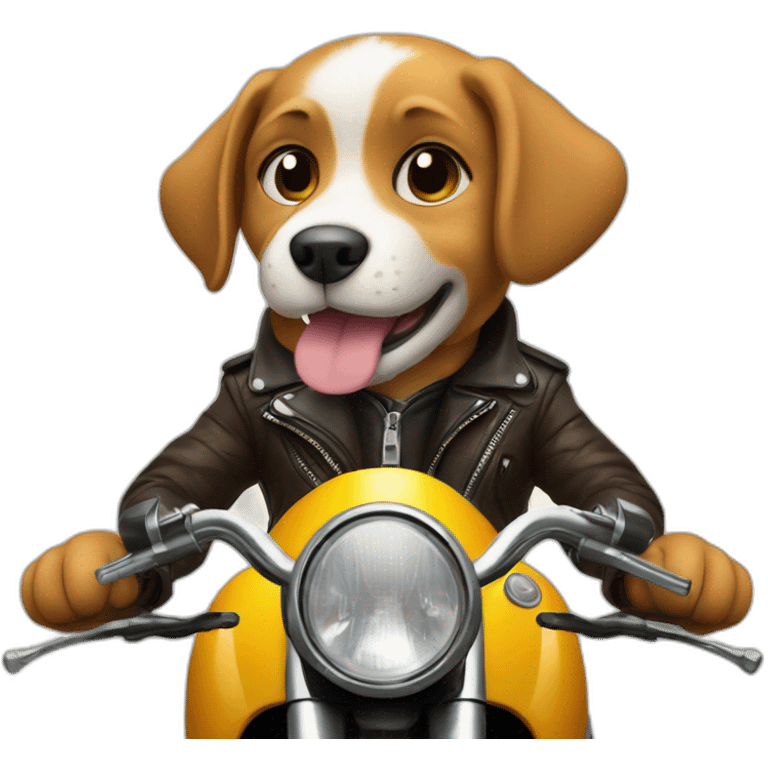 The cutest dog riding a motorcycle emoji