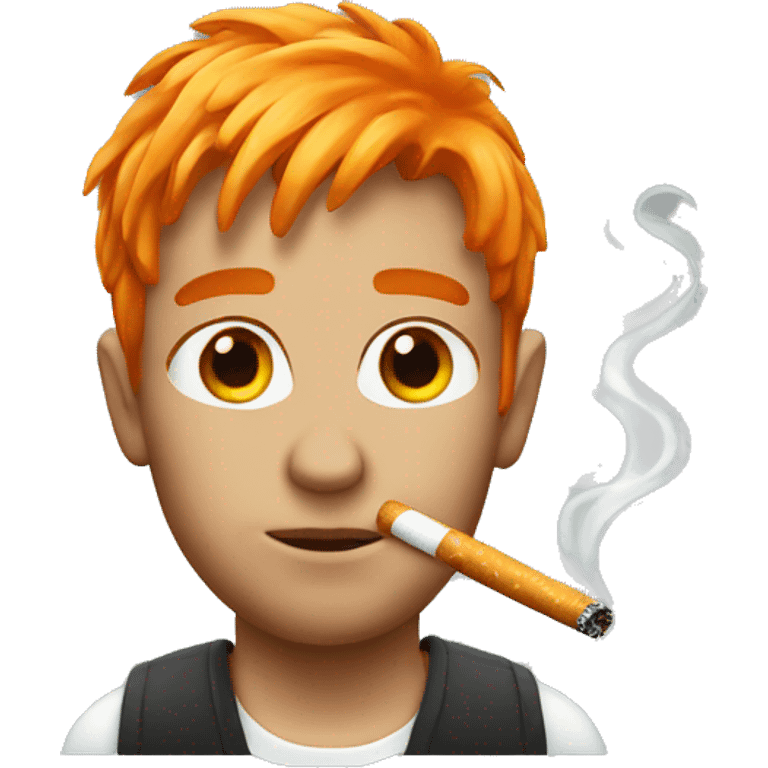 Orange hair with cigarette emoji