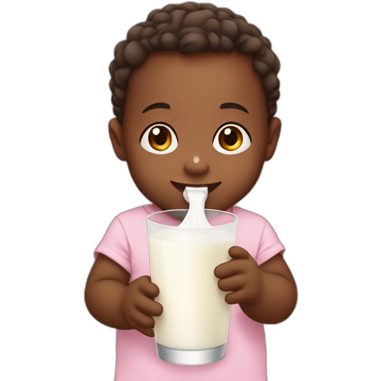 baby driking a glass of milk emoji