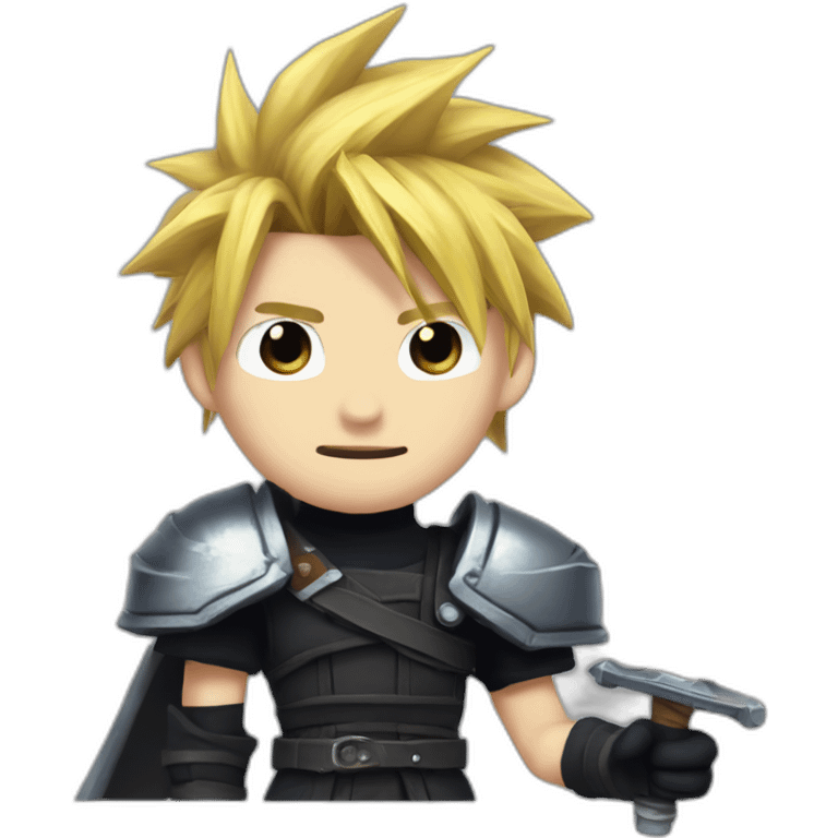 cloud strife with buster sword emoji