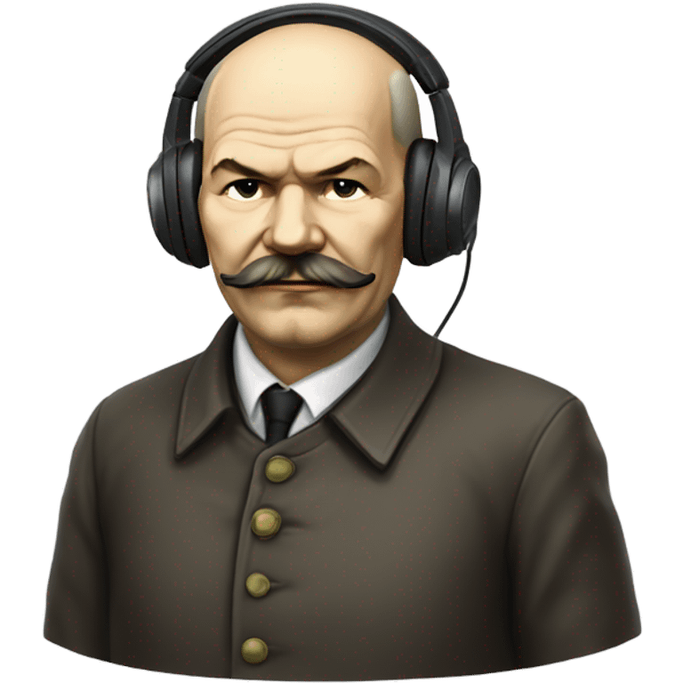 Vladimir Lenin with a gaming headset on emoji