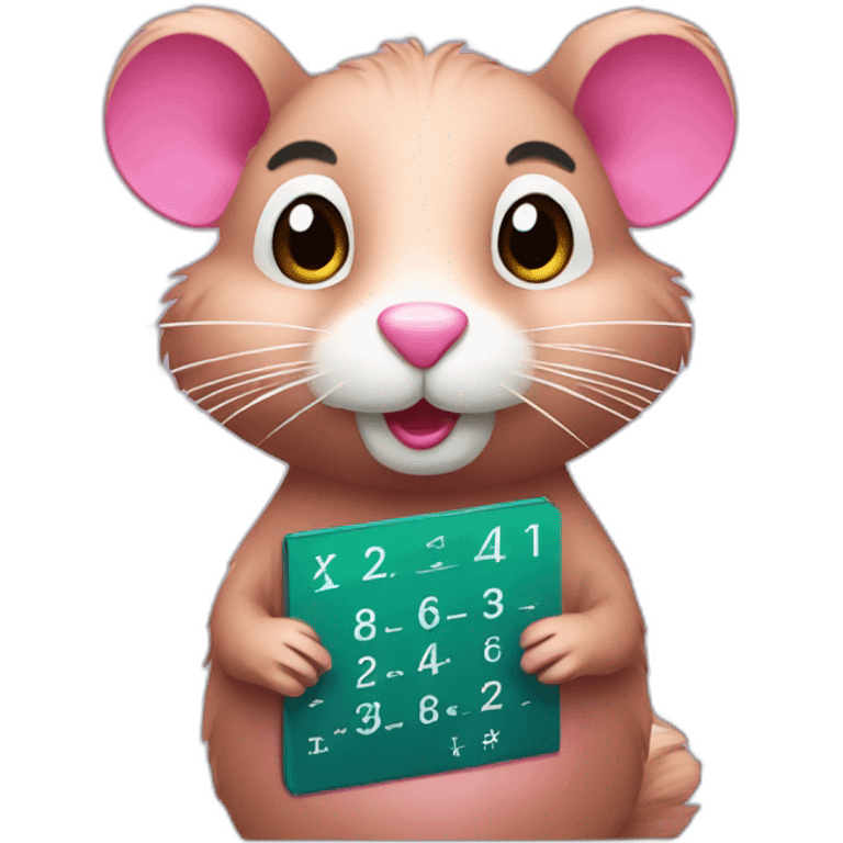 pink muskrat doing math emoji